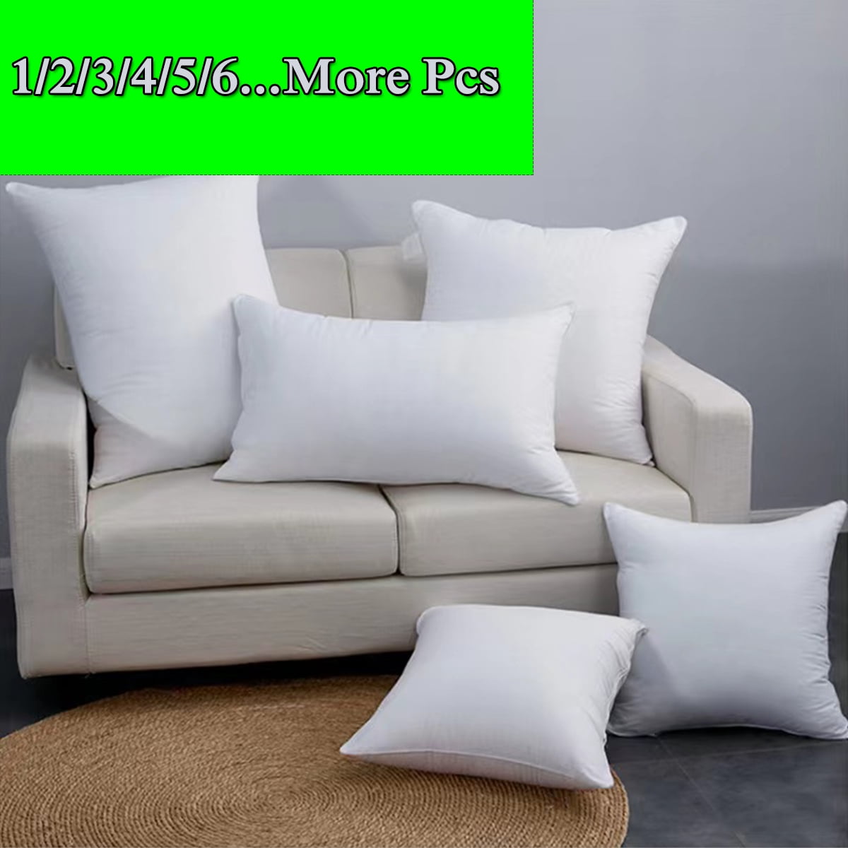 OTOSTAR Set of 4 Throw Pillow Inserts 18'' x 18'' Premium Hypoallergenic  Square Pillow Stuffer Pillow Form for Decorative Bedroom Livingroom Bed  Sofa Couch 