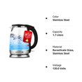 thumbnail image 2 of Viant&eacute; - Tetera el&eacute;ctrica de vidrio Caldera de agua r&aacute;pida. Sin BPA. Acero inoxidable y vidrio de borosilicato. Dise&ntilde;ado en Italia. Capacidad de 1,7 litros., 2 of 10