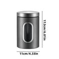 thumbnail image 3 of Stainless Steel Kitchen Canisters Set - Grey Airtight Storage Containers With Transparent Windows For Coffee, Tea & Sugar, 3-Piece Countertop Organization, 3 of 9