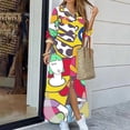 thumbnail image 2 of Lilgiuy Women's Casual Lapel Printing Button Single-Breasted Long-sleeve Shirt Split Long Dress Yellow 2022 Fall Winter, 2 of 5