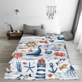 thumbnail image 5 of Pofeuu Watercolor Nautical Print Ultra-Soft Micro Fleece Blanket,for Bed Or Sofa,All Season Throw Blankets Flannel Blanket-40"x30", 5 of 7