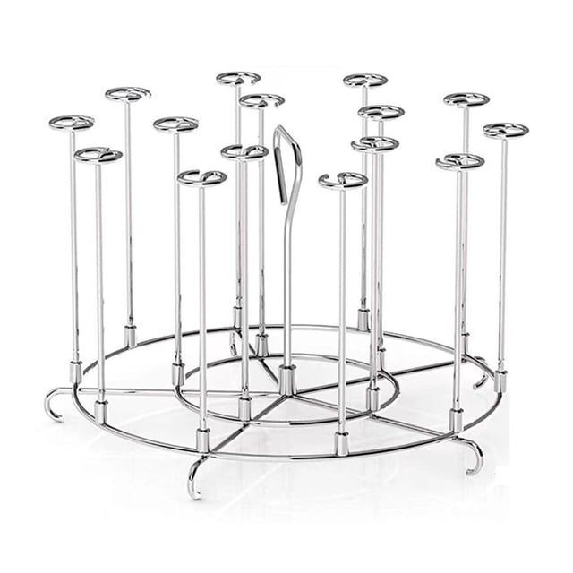 Stainless Steel Vertical Skewer Stand - Air Fryer Accessory for Kabobs & Shawarma, Easy to Clean, Fits Pressure Cookers, Even Cooking