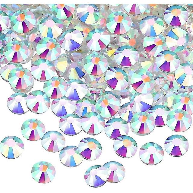 Paquete de 1440 gemas redondas de diamantes de imitación con parte trasera plana de cristal, no autoadhesivas