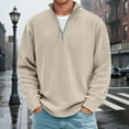 thumbnail image 2 of Afdoent Men's Sweatshirts Stand Collar Zip Up Long Sleeve Corduroy Shirt Casual Soft Warm Textured Shirt Jacket For Fall Winter Season Fall Outwear, 2 of 4