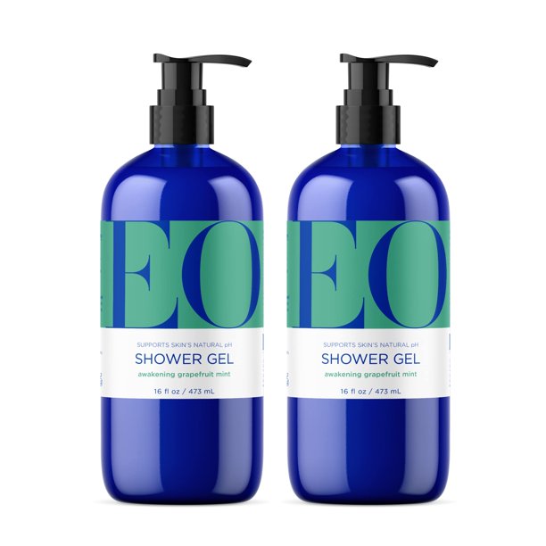 Gel de ducha y gel de baño EO Pomelo y menta 480 ml (paquete de 2)