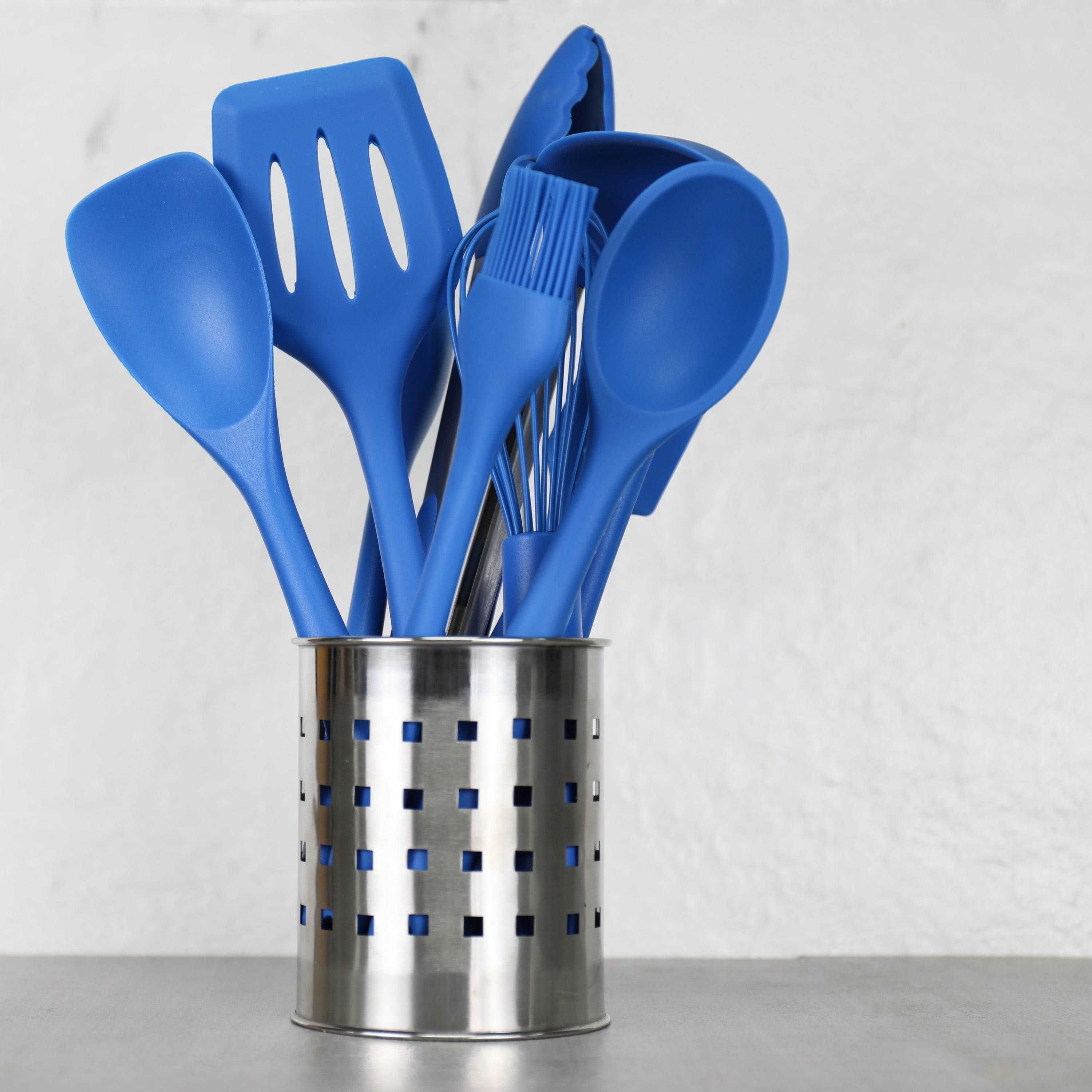Silicone spoon set, short - Sebra Eat - Vintage blue – sebra