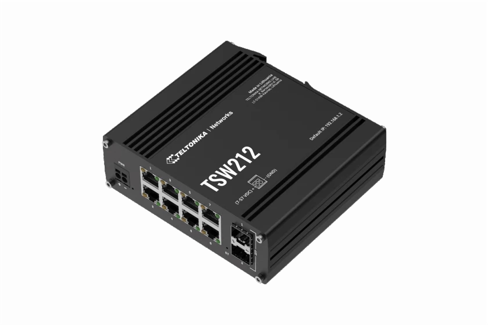 Teltonika TSW212000000 12-Port Gigabit Network Switch - Industrial Managed Switch with PoE Support, VLAN, QoS, and High-Speed Ethernet for Professional Networking
