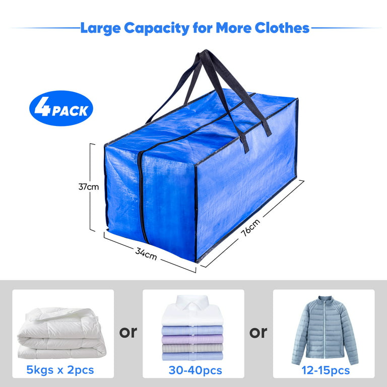  Mixweer 16 Pcs Heavy Duty Extra Large Moving Bags Oversize  Waterproof Storage Bags with Zippers, Handles 29 x 14 x 13'' Packing Bags  for Moving Storage Tote for Space Saving Moving