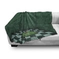 thumbnail image 3 of Mural Soft Flannel Fleece Blanket, Japanese Pink Cherry Blossom Tree Surrounded by Outdoor Garden Maze Inspired Graphic, Cozy Plush for Indoor and Outdoor Use, 60" x 80", Multicolor, by Ambesonne, 3 of 6