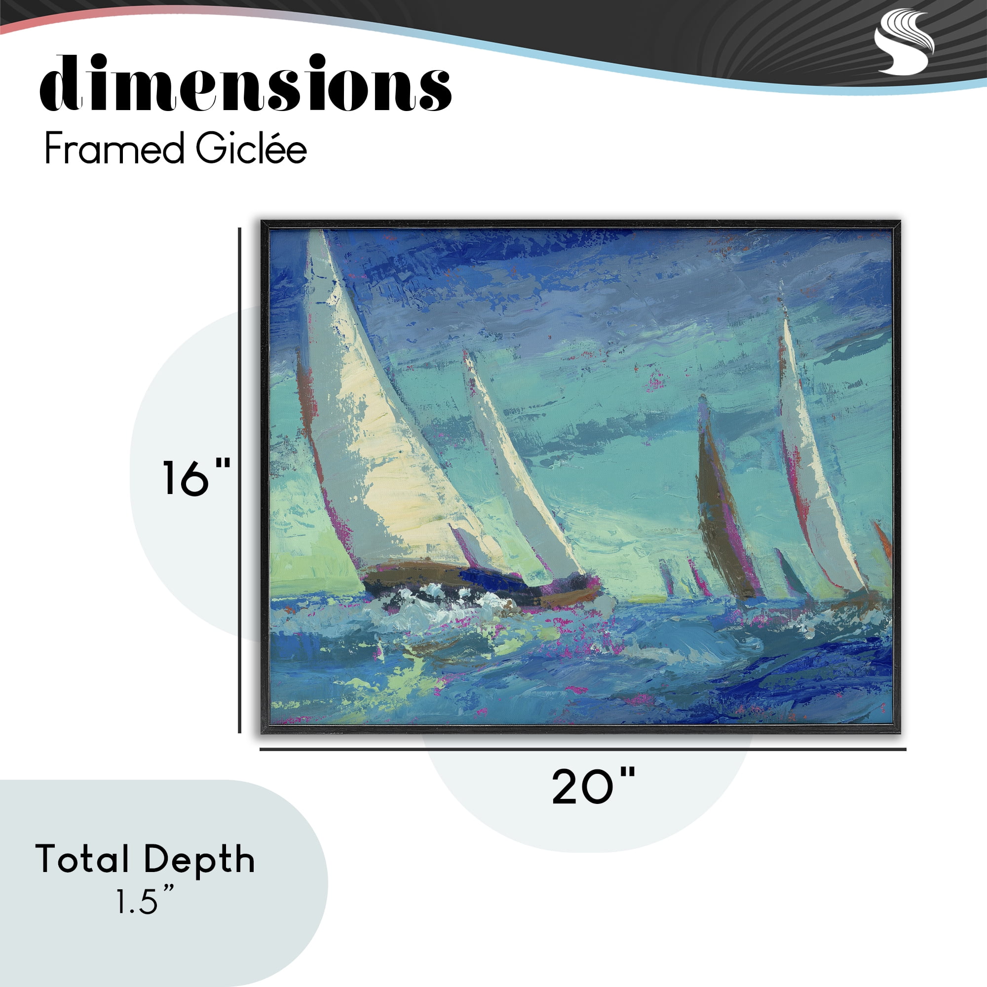 Stupell Industries Abstract Expression Regatta Black Framed Giclee Art, design by Beth A. Forst