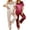 Champagne/Wind Red, variant on Ekouaer 2 Pack Silk Pajamas for Women Short Sleeve Button Down Satin Pajama Set for Women Soft Pjs Loungewear