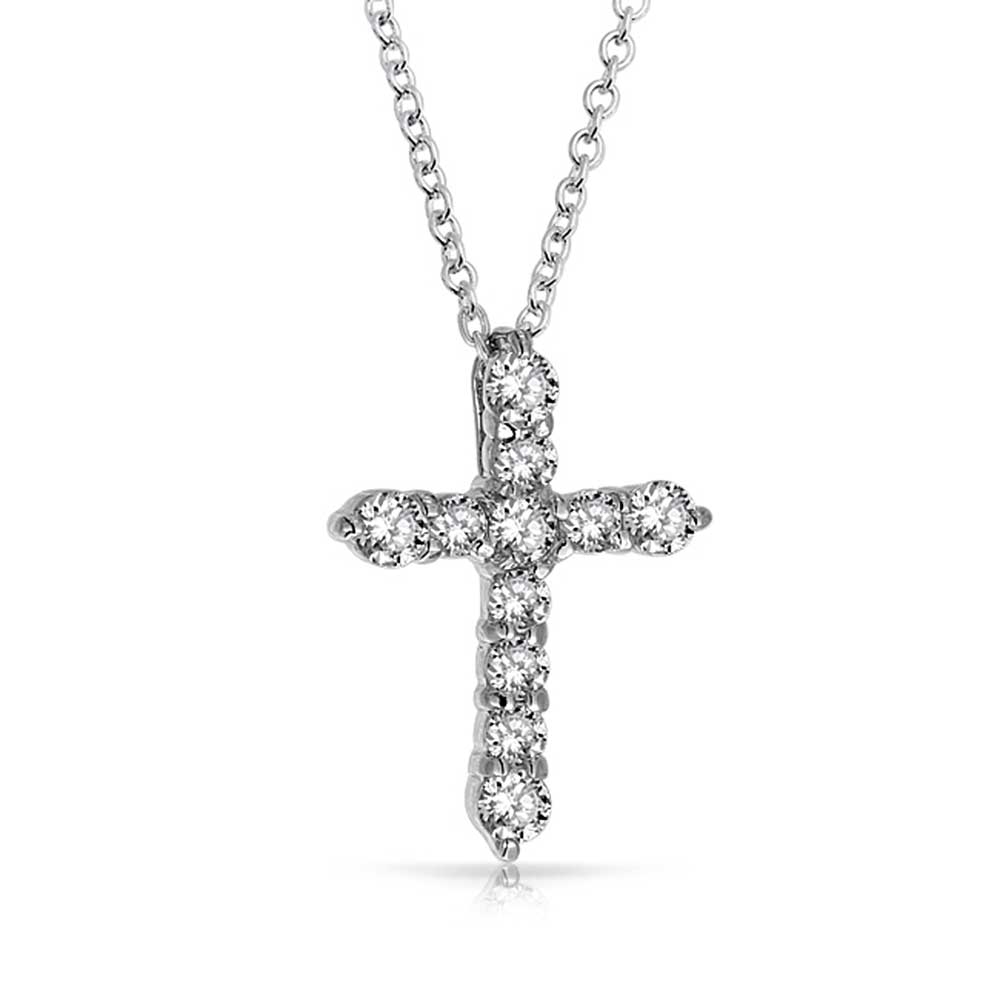 Silver Cross Necklace Set  CZ Stone Cross Pendant necklace  Layering Necklaces  Simple Minimal Everyday wear Jewelry