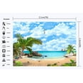 thumbnail image 2 of ABPHOTO Polyester 7x5ft Sand Beach Backdrop Seaside Coconut Palm Sailboat Blue Sky White Cloud Rock Stones Starfish Shell Summer Ocean Sailing Photography Background Girls Lover Photo Studio Props, 2 of 3