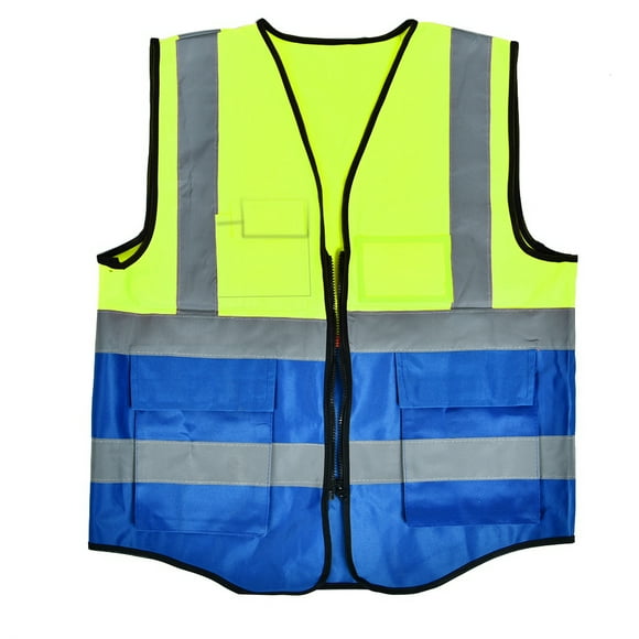 FYBTO High Visibility Reflective Vest Traffic Safety Security Work Uniform Multi Pockets #A-090601