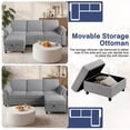 thumbnail image 5 of Sobaniilo 79.4" Sectional Sofa with Movable Storage Ottoman, L-Shaped Convertible Sofa Couch for Small Living Room, Light Gray, 5 of 5