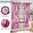 thumbnail image 5 of 2 Panels Set Blackout Curtains Thermal Insulated Sun Protection Room Darkening Drapes for Bedroom Pink Flames Pattern, 5 of 7