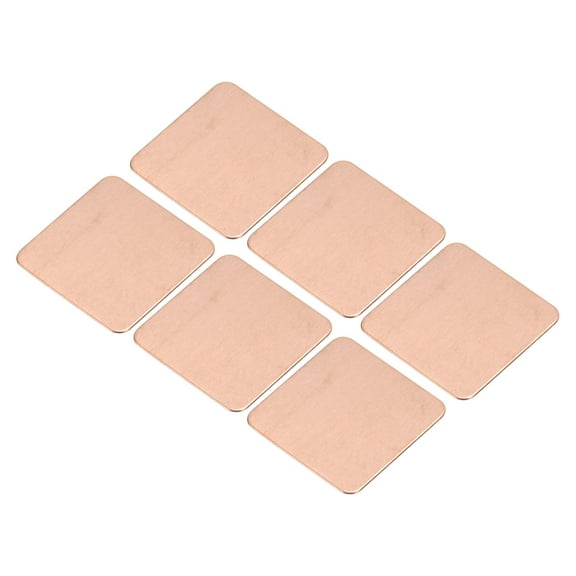 Uxcell Heatsink Copper Pad Shim 15mm x 15mm x 0.3mm Thermal Conductive Heat Sink for Electronic Chip Cooling Pack of 6