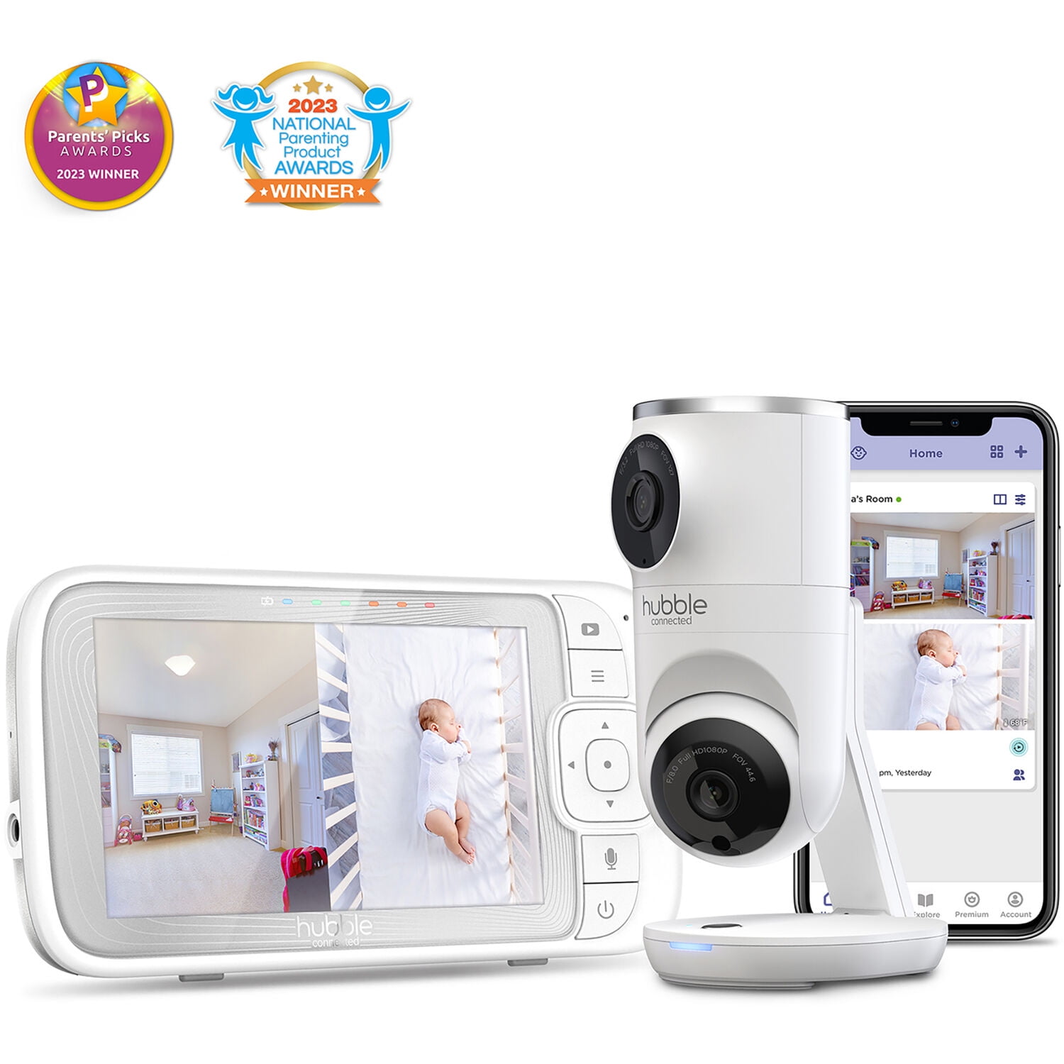 Hubble Nursery Pal Dual Vision Smart Wi Fi Enabled Baby Monitor