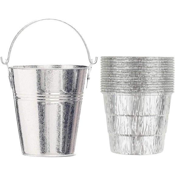 Drip Grease Bucket & 15-Pack Liners for Traeger 20/22/34, Pit Boss, etc Pellets Smoke (Silver 15)