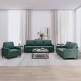 thumbnail image 1 of vidaXL 3 Piece Sofa Set with Cushions Dark Green Velvet, 1 of 4