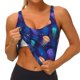 thumbnail image 3 of Balery Jellyfish colorful Sujetadores deportivos con espalda cruzada para mujer, acolchados, sin costuras, de alto impacto, ideales para yoga, gimnasio, entrenamiento y fitness.-X-Large, 3 of 8