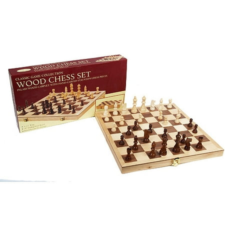 Classic Games Collection Inlaid Wood Chess Set (Bobby Fischer Best Chess Games)