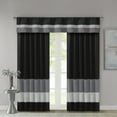 thumbnail image 3 of Madison Park Adult Stripes Pintuck Lined Curtain Panel, 50" x 84",  Black, 3 of 10