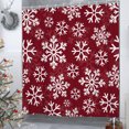 thumbnail image 3 of Pbobriich Red Christmas Fabric Shower Curtain,Winter Snowflake Waterproof Bath Curtain with Hooks,72"x72", 3 of 5