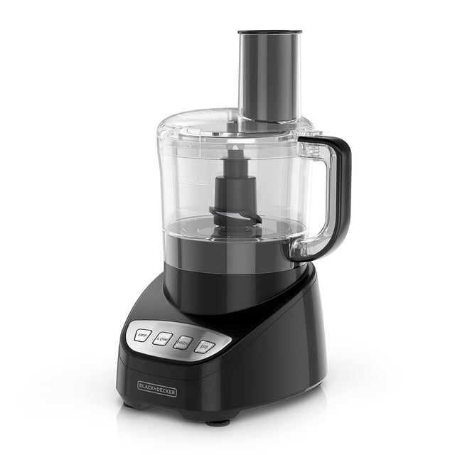 BLACK+DECKER Food Processor and Vegetable Chopper, Stainless Steel Blade, 8-Cup Capacity, 450W Power with Attachments to Shred, Slice, Mince, Grind, and Puree