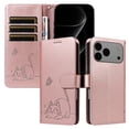 thumbnail image 5 of Allytechgroup Wallet Case for iPhone 13 Pro Max, Built-in Wrist Strap & Card Pocket & Cash Slot Slim PU Leather Stand Phone Shell Shockproof Protective Full Body Cover for Women Girls, Rosegold, 5 of 11