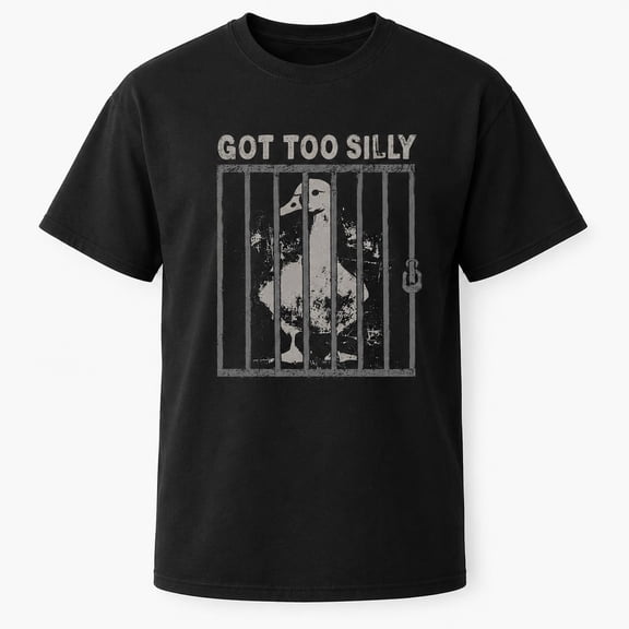 Got Too Silly Goose Behind Bars Funny Graphic Tee, Vintage Meme T-Shirt, Unisex Cotton Shirt