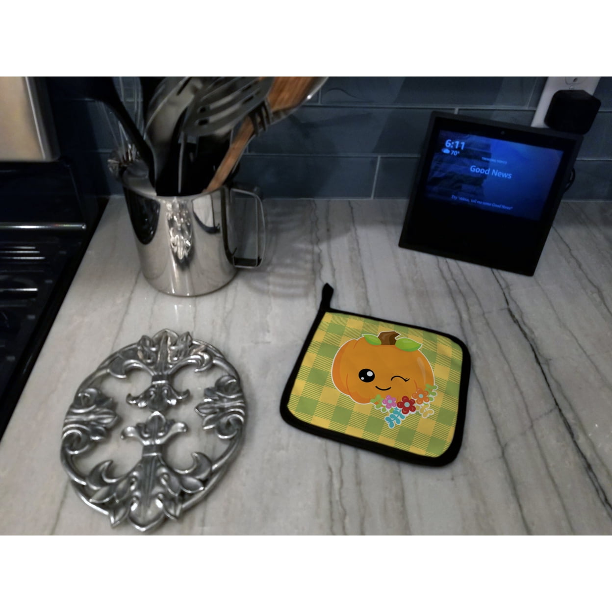 Caroline's Treasures Mr. Winky Pumpkin Pair of Pot Holders