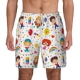 thumbnail image 2 of Picia Childrens Party pattern Mens Swim Trunks with Compression Liner Stretch Beach Shorts Quick Dry with Zipper Pockets No-Chafing Board Shorts-Medium, 2 of 9