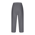 thumbnail image 6 of Women's Linen Pants 2025 High Waisted Straight Leg Loose Fit Casual Trousers with Side Slits & Pockets | Yubnlvae (Grey | L), 6 of 6