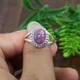 thumbnail image 2 of Natural Copper Purple Turquoise 925 Sterling Silver Handmade Statement Ring Birthday Gift Jewelry For Her, 2 of 5