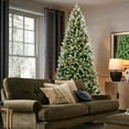 thumbnail image 4 of Spaco Artificial 6ft LED-lit Christmas Tree with 1593PE/PVC Mixed Branch Tips and Red Fruit, Christmas Tree with Hinged Premium & Foldable Base for Indoor Holiday Decorating, Green, 4 of 9