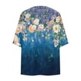 thumbnail image 4 of lcziwo Plus Size Womens Clothing Spring Summer Kimono 2025 Floral Print Puff Sleeve Cardigans Loose Cover Up Chiffon Cardigan Casual Blouse Tops Blue XXXXXL Lightning Sales, 4 of 6