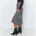 thumbnail image 3 of YUNAFFT Skirt for Women Plus Size Clearance Womens Fashion Leopard Print Zipper High Waist Casual Satin Mid Calf Skirt, 3 of 9