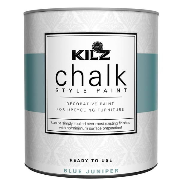KILZ Chalk Style Paint, Interior, Ultra Flat, Blue Juniper, 1 Quart