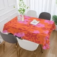thumbnail image 6 of 60x120 Inch Tablecloth Polyester Square Tablecloth for Home Kitchen Dinner Decor Coral Pink Floral Pattern, 6 of 9
