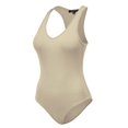 thumbnail image 3 of FashionMille Women's Regular FIt Basic Solid Sleeveless V Neck Bodysuit Top, 3 of 5
