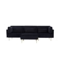 thumbnail image 4 of 105" Velvet L-Shaped Sectional Sofa Couch, Modern Free Combination Sectional Couch with Metal Feets and 2 Pillows for Living Room, Apartment, Black, 4 of 6