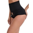 thumbnail image 4 of INSPIRE CHIC Women's High-Waisted Adjustable Waist Shaper Knickers Front Hook Closure Tummy Control Half-Hip Shaping Shorts S Black, 4 of 6