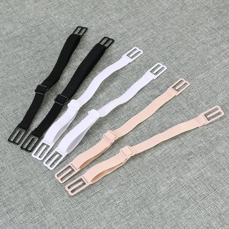 6 Pieces No-slip Bra Strap Clips Adjustable Anti-slip Elastic Strap Holder,  Black+Beige+White