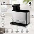 thumbnail image 3 of 3-in-1 Kitchen Sink Caddy, Multifunctional Soap Dispenser with Sponge Holder, Space Saving Rustproof Countertop Organizer, All-in-One Kitchen Sink Accessories, 3 of 5