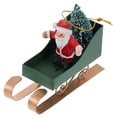 thumbnail image 4 of KAJNBN Christmas Sleigh Decoration 1Pack Small Decorated Sled for Tree Olive Green Iron Resin Plastic 3.9X1.4X2.9in, 4 of 8
