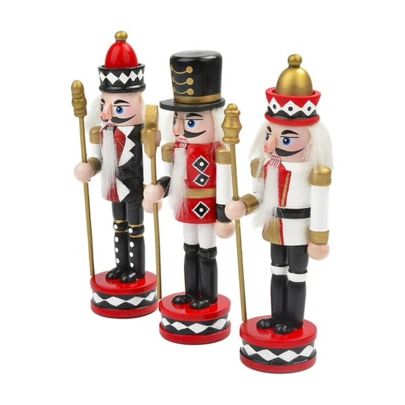 3 Pieces Xmas Nutcracker Christmas Nutcracker Figures 5.51inch Statue Party Favors Wooden Nutcracker Ornaments for Shelves Party Home Decor
