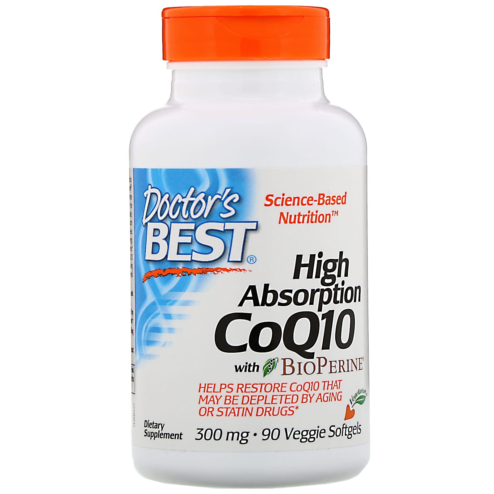Doctor's Best High Absorption CoQ10 with BioPerine, 300 mg, 90 Veggie ...