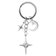 thumbnail image 6 of WRISTBIQUE Minimalist Star Moon Keychain Silver for Women Youth Daily Use 1Set, 6 of 8