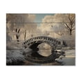 thumbnail image 3 of Designart "Snowy Bridges in the Winter Landscape II" Landscapes Print on Natural Pine Wood, 3 of 5